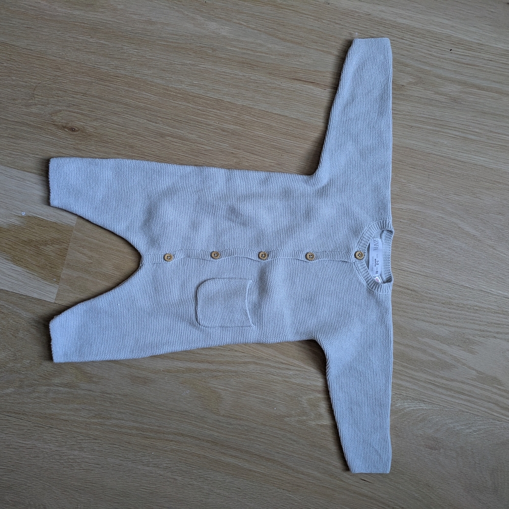 Cream Baby Onesie with Button Details